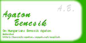 agaton bencsik business card